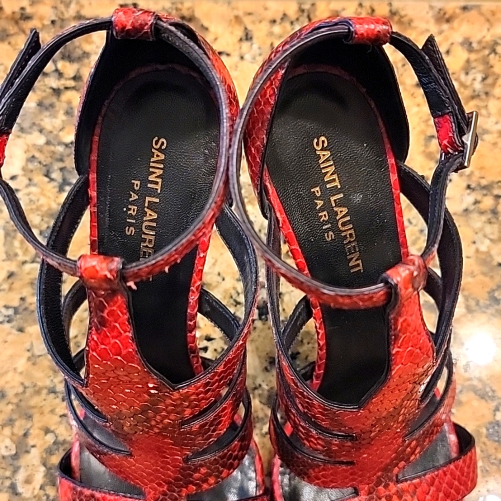 Saint Laurent Paris Red heels. Very sexy. Size 37.5. EU. Also fits 7. US. - Picture 4 of 9